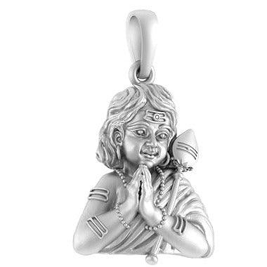 God Kartikeya Sterling Silver Pendant - JAI HO INDIA