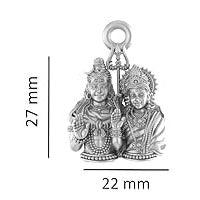 Lord Shiva And Goddess Parvati Sterling Silver Pendant - JAI HO INDIA