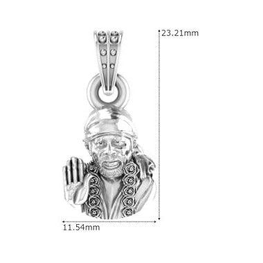 Shirdi Sai Baba Sterling Silver Pendant - JAI HO INDIA