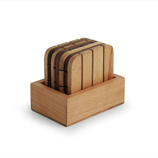 Wooden Coffee And Tea Coasters Set Of 4 Table Coasters Kitchen Decor - JAI HO INDIA
