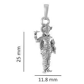 Lord Krishna With Sudharshan Chakra Sterling Silver Pendant - JAI HO INDIA