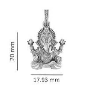 Lord Ganesha Blessing Sterling Silver Pendant - JAI HO INDIA