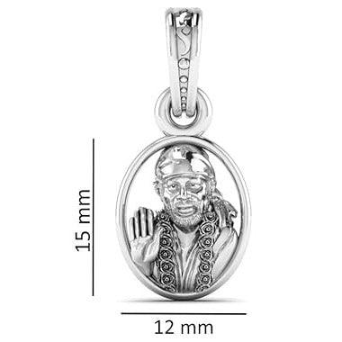 Shirdi Sai Baba Sterling Silver Pendant - JAI HO INDIA
