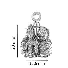 Lord Shiva And Goddess Parvati Sterling Silver Pendant - JAI HO INDIA