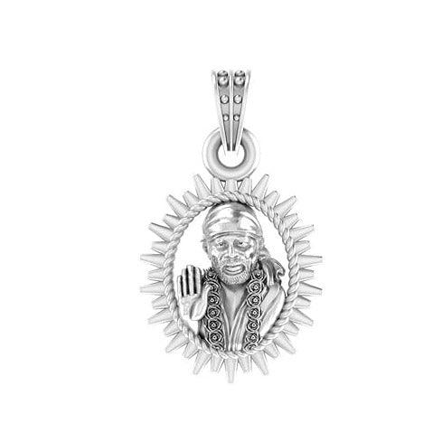 Shirdi Sai Baba Blessing Sterling Silver Pendant - JAI HO INDIA