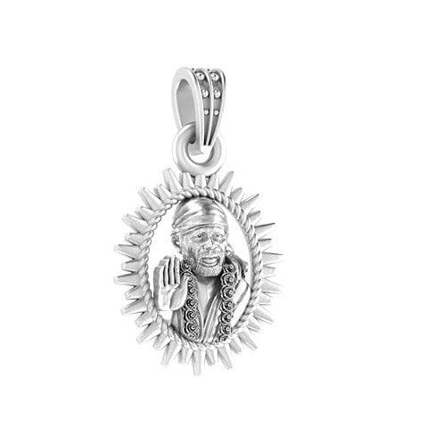 Shirdi Sai Baba Blessing Sterling Silver Pendant - JAI HO INDIA