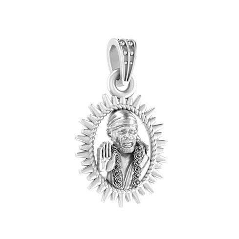 Shirdi Sai Baba Blessing Sterling Silver Pendant - JAI HO INDIA