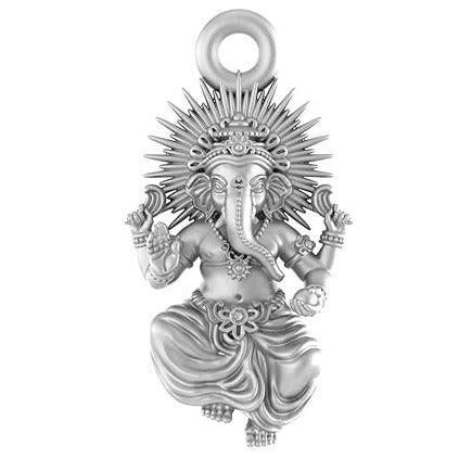 Lord Ganesha Blessing Sterling Silver Pendant - JAI HO INDIA
