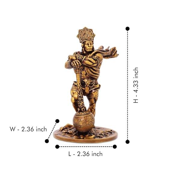 Lord Hanuman Idol For Car Dashboard In Resin 4 inches Bahubali Hanuman Statue - JAI HO INDIA