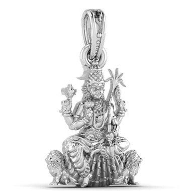 Goddess Maa Lalitha Parameswari/Maa Kamakshi Sterling Silver Pendant - JAI HO INDIA