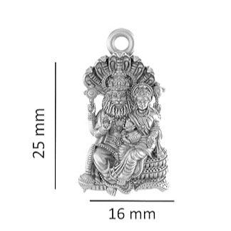 Narsimha Goddess Laxmi Sterling Silver Pendant - JAI HO INDIA