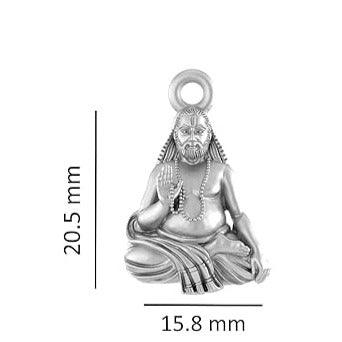 Shri Raghavendra Swamy Sterling Silver Pendant - JAI HO INDIA