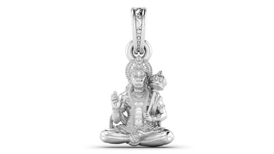Lord Hanuman Blessing Sterling Silver Pendant - JAI HO INDIA