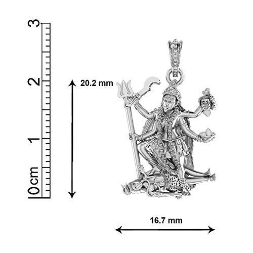 Goddess Kali Maa Sterling Silver Pendant - JAI HO INDIA