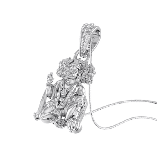 Blessing Panchmukhi Hanuman Sterling Silver Pendant - JAI HO INDIA