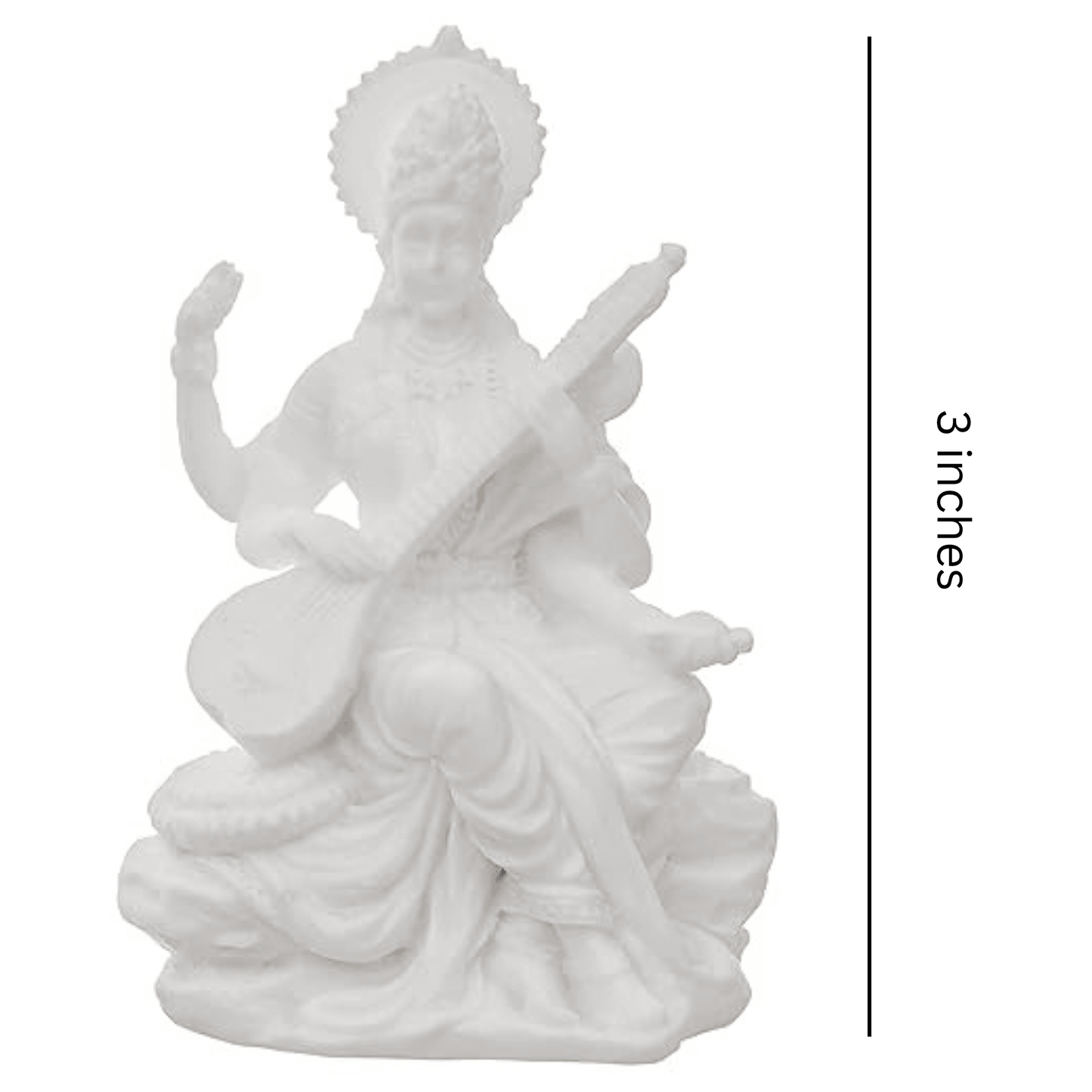 Goddess Saraswati Idol Hindu Goddess Saraswati Maa Decorative Showpiece 3 inches - JAI HO INDIA