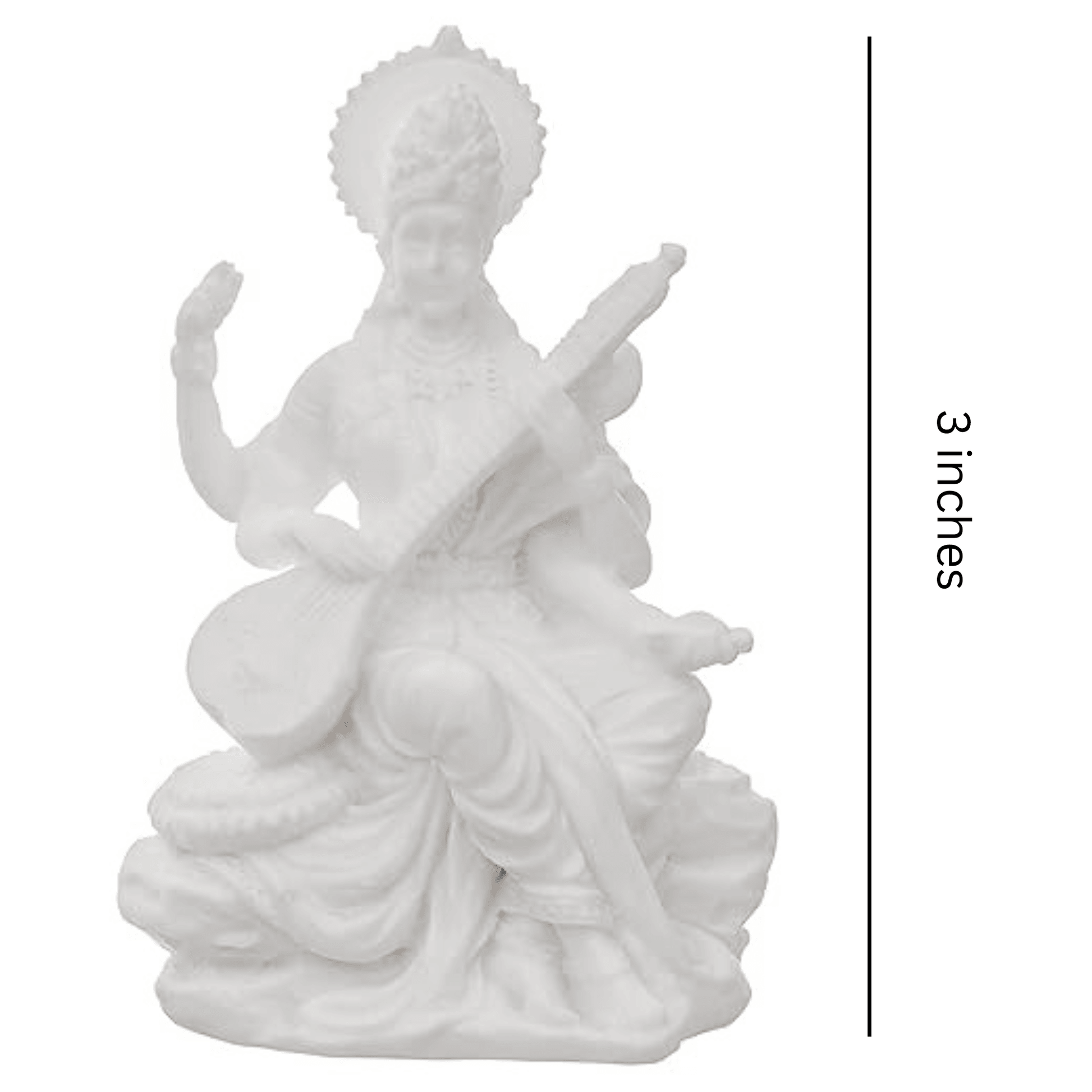 Goddess Saraswati Idol Hindu Goddess Saraswati Maa Decorative Showpiece 3 inches - JAI HO INDIA
