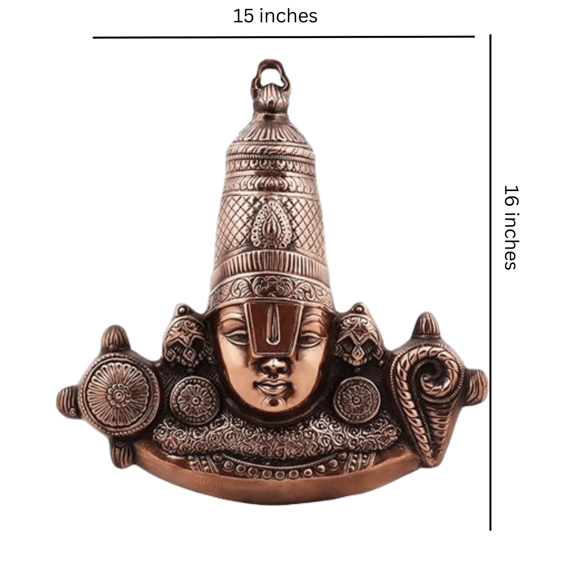Tirupati Balaji Statue Wall Hanging Balaji Idol Decorative Showpiece 16 inches - JAI HO INDIA