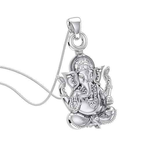 Lord Ganesha Blessing Sterling Silver Pendant - JAI HO INDIA