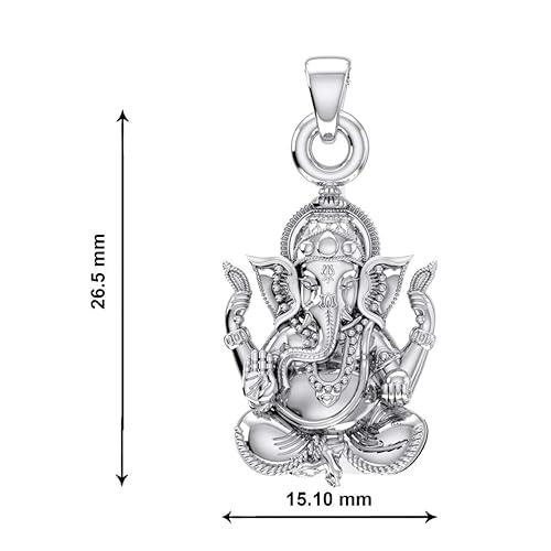 Lord Ganesha Blessing Sterling Silver Pendant - JAI HO INDIA
