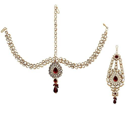 Maroon Full Bridal Jewelry Set For Indian Wedding - JAI HO INDIA
