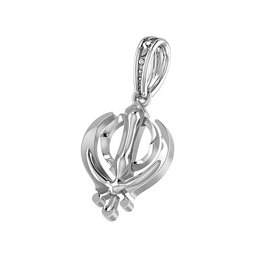 Sikh Khanda Symbol Sterling Silver Pendant - JAI HO INDIA