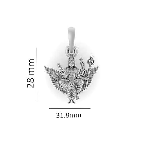 Shani Dev Maharaj Sterling Silver Pendant - JAI HO INDIA