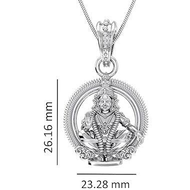 God Ayyappa Sterling Silver Pendant - JAI HO INDIA