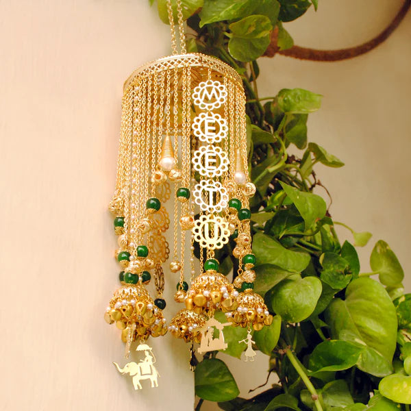 Traditional Green Personalized Couple Names Bridal Kaleera