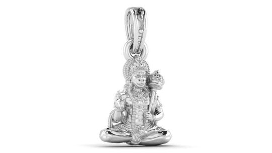 Lord Hanuman Blessing Sterling Silver Pendant - JAI HO INDIA