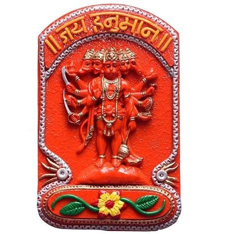 Panchmukhi Hanuman Wall Hanging For Front Door Five Face Hanuman Statue 7.5 inches - JAI HO INDIA