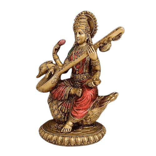Goddess Saraswati Idol Hindu Goddess Saraswati Maa Decorative Showpiece 8 inches - JAI HO INDIA