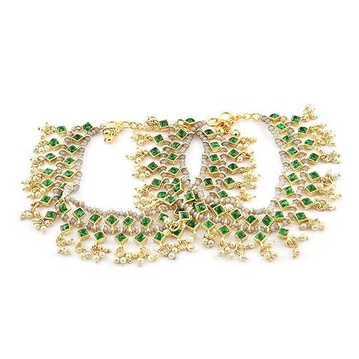 Beautiful Green Bridal Anklets For Wedding