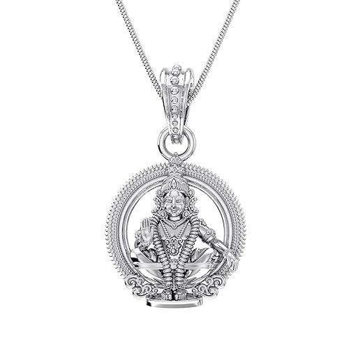 God Ayyappa Sterling Silver Pendant - JAI HO INDIA