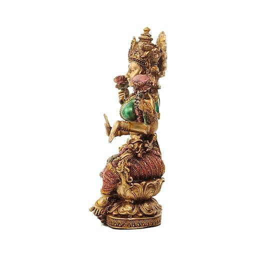 Goddess Laxmi Idol Copper Finish Hindu Goddess Lakshmi Decorative Showpiece 9 inches - JAI HO INDIA