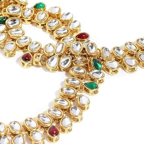 Red Green Bridal Anklets For Wedding