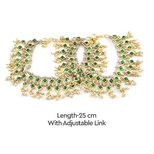 Beautiful Green Bridal Anklets For Wedding