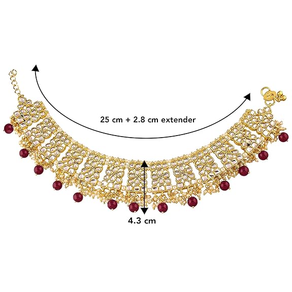 Maroon Bridal Anklets Payal For Wedding