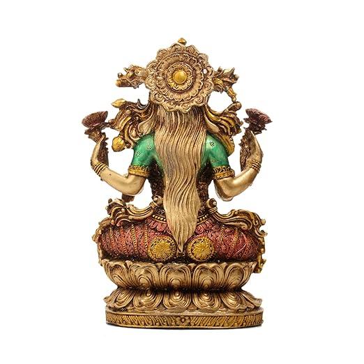 Goddess Laxmi Idol Copper Finish Hindu Goddess Lakshmi Decorative Showpiece 9 inches - JAI HO INDIA