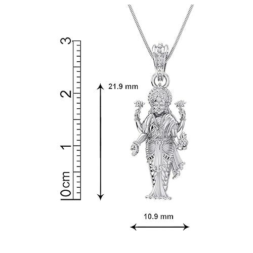 Goddess Laxmi Maa Sterling Silver Pendant - JAI HO INDIA
