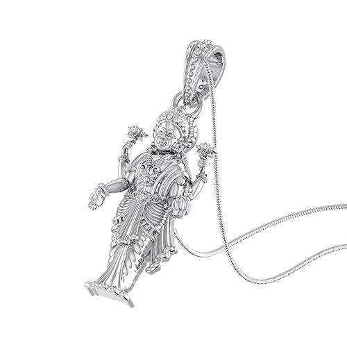 Goddess Laxmi Maa Sterling Silver Pendant - JAI HO INDIA