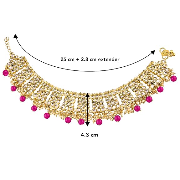 Pink Bridal Anklets Payal For Wedding