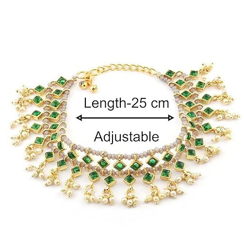 Beautiful Green Bridal Anklets For Wedding