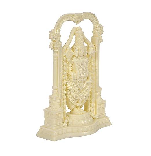 Tirupati Balaji Statue In White Balaji Idol Decorative Showpiece 8.2 inches - JAI HO INDIA