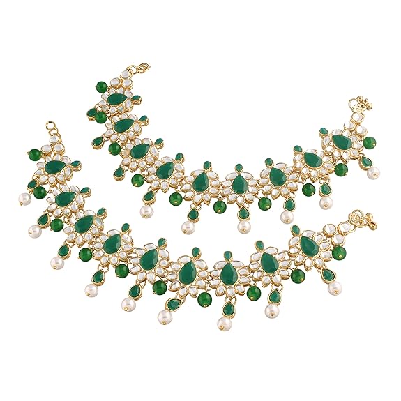 Beautiful Green Bridal Anklets For Wedding