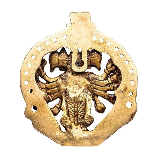 Brass Panchmukhi Hanuman Wall Hanging For Front Door Five Face Hanuman Statue 4 inches - JAI HO INDIA