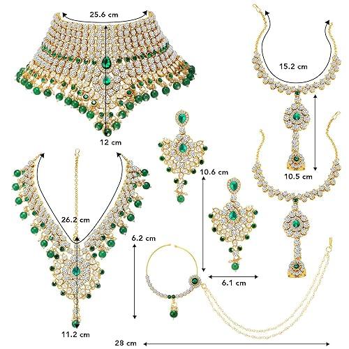 Heavy Green Full Bridal Jewelry Set For Indian Wedding - JAI HO INDIA