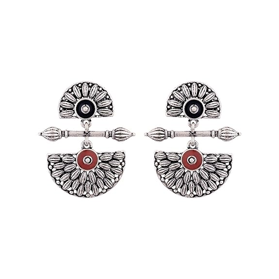 Traditional Indian Oxidized Drop Earrings