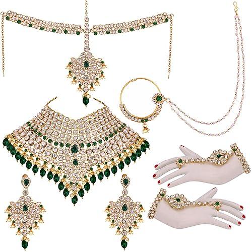 Green Full Bridal Jewelry Set For Indian Wedding - JAI HO INDIA