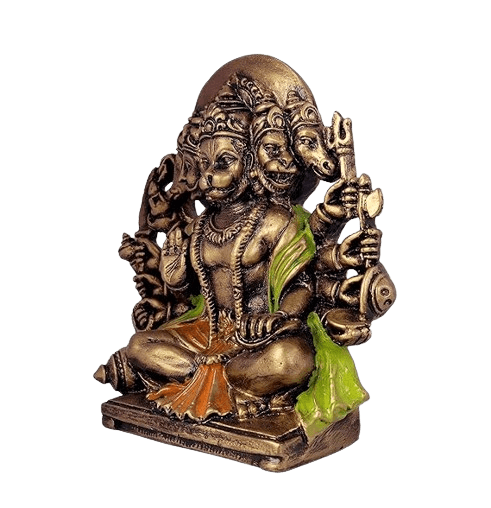 Panchmukhi Hanuman Idol For Car Dashboard In Resin 5.5 inches Five Face Hanuman Statue - JAI HO INDIA